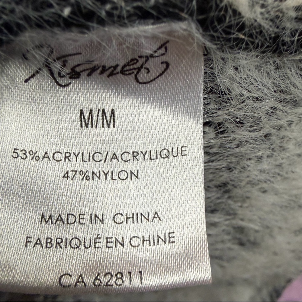 Kismet Black & White Open-Front Patterned Cardigan With Pockets - Picture 7 of 7